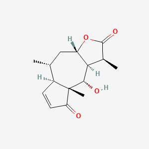 molecular formula C15H20O4 B1252621 (1R,5R,6S,7S,8S,10R,11S)-6-hydroxy-4-oxopseudoguai-2(3)-en-12,8-olide 