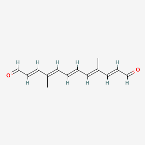 molecular formula C14H16O2 B1252623 4,9-Dimethyldodeca-2,4,6,8,10-pentaenedial 