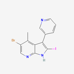 1H-Pyrrolo[2,3-b]pyridine, 5-bromo-2-iodo-4-methyl-3-(3-pyridinyl)-