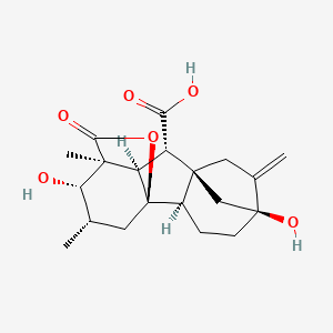 molecular formula C20H26O6 B1252629 (1S,2S,3S,4aR,4bR,7S,9aS,10S,10aR)-2,7-dihydroxy-1,3-dimethyl-8-methylene-13-oxododecahydro-4a,1-(epoxymethano)-7,9a-methanobenzo[a]azulene-10-carboxylic acid 