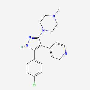 molecular formula C19H20ClN5 B1252638 1-[5-(4-chlorophenyl)-4-(4-pyridinyl)-1H-pyrazol-3-yl]-4-methylpiperazine 