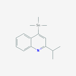 B12526410 Quinoline, 2-(1-methylethyl)-4-(trimethylstannyl)- CAS No. 678982-28-0