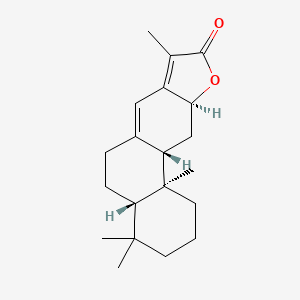 molecular formula C20H28O2 B1252647 (4aS,10aS,11aS,11bS)-4,4,8,11b-tetramethyl-2,3,4a,5,6,10a,11,11a-octahydro-1H-naphtho[2,1-f][1]benzofuran-9-one 