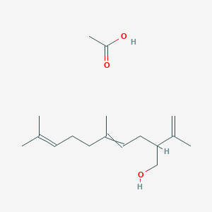 Acetic acid;5,9-dimethyl-2-prop-1-en-2-yldeca-4,8-dien-1-ol