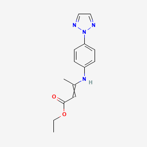 Ethyl 3-[4-(2H-1,2,3-triazol-2-yl)anilino]but-2-enoate