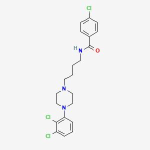 molecular formula C21H24Cl3N3O B12526719 4-Chloro-N-{4-[4-(2,3-dichlorophenyl)piperazin-1-yl]butyl}benzamide CAS No. 819883-90-4