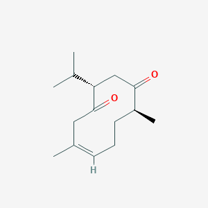 molecular formula C15H24O2 B1252672 (3S,6E,10S)-6,10-dimethyl-3-propan-2-ylcyclodec-6-ene-1,4-dione 