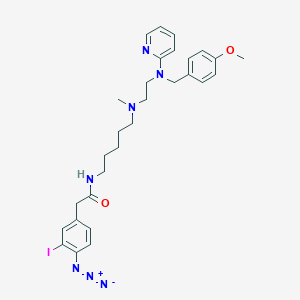 molecular formula C29H36IN7O2 B1252682 Iodoazidophenpyramine 
