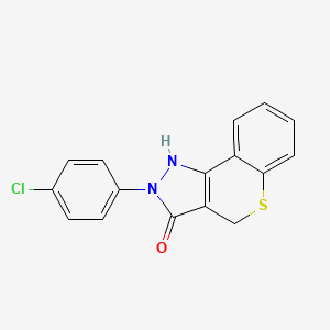 molecular formula C16H11ClN2OS B1252705 2-(4-chlorophenyl)-1,4-dihydro[1]benzothiopyrano[4,3-c]pyrazol-3(2H)-one 