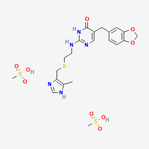 molecular formula C21H29N5O9S3 B1252720 Oxmetidine mesylate CAS No. 84455-52-7