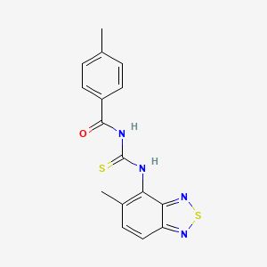 molecular formula C16H14N4OS2 B1252728 4-甲基-N-[[(5-甲基-2,1,3-苯并噻二唑-4-基)氨基]-硫代亚甲基]苯甲酰胺 