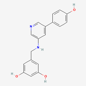 molecular formula C18H16N2O3 B12527395 1,3-Benzenediol, 5-[[[5-(4-hydroxyphenyl)-3-pyridinyl]amino]methyl]- CAS No. 821784-56-9