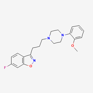molecular formula C21H24FN3O2 B1252746 6-Fluoro-3-[3-[4-(2-methoxyphenyl)piperazin-1-yl]propyl]-1,2-benzoxazole 