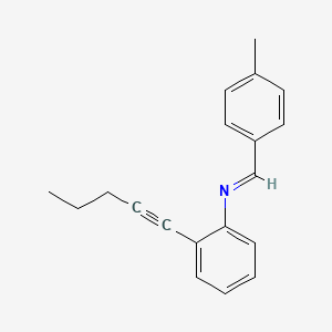 Benzenamine, N-[(4-methylphenyl)methylene]-2-(1-pentynyl)-