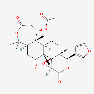 molecular formula C28H34O9 B1252808 [(1R,2R,4S,7R,8S,11R,12R,13S,18R)-7-(furan-3-yl)-1,8,12,17,17-pentamethyl-5,15,20-trioxo-3,6,16-trioxapentacyclo[9.9.0.02,4.02,8.012,18]icosan-13-yl] acetate 