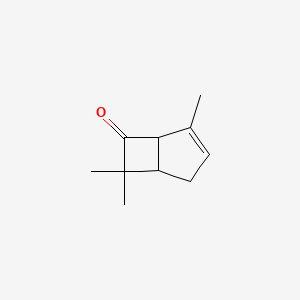 molecular formula C10H14O B1252823 4,7,7-Trimethylbicyclo[3.2.0]hept-3-en-6-one CAS No. 4613-37-0