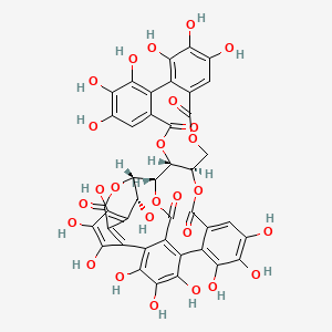 molecular formula C41H26O26 B1252824 (1R,2R,20R,42S,46R)-7,8,9,12,13,14,25,26,27,30,31,32,35,36,37,46-hexadecahydroxy-3,18,21,41,43-pentaoxanonacyclo[27.13.3.138,42.02,20.05,10.011,16.023,28.033,45.034,39]hexatetraconta-5,7,9,11,13,15,23,25,27,29(45),30,32,34(39),35,37-pentadecaene-4,17,22,40,44-pentone 