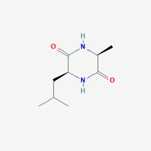 molecular formula C9H16N2O2 B1252833 (3S,6S)-3-Methyl-6-(2-methylpropyl)piperazine-2,5-dione CAS No. 24676-83-3