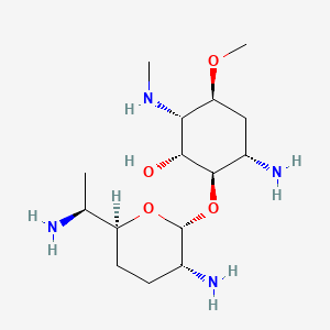 (1R,2R,3S,5S,6S)-3-amino-2-[(2R,3R,6S)-3-amino-6-[(1S)-1-aminoethyl]oxan-2-yl]oxy-5-methoxy-6-(methylamino)cyclohexan-1-ol