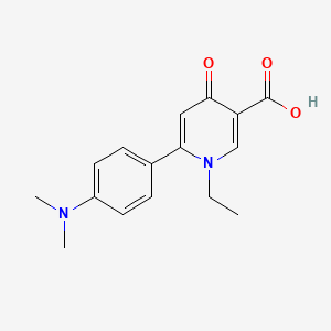 B1252850 3-Pyrimidinecarboxylic acid, 6-(4-(dimethylamino)phenyl)-1-ethyl-1,4-dihydro-4-oxo- CAS No. 71575-96-7