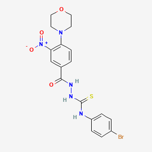 molecular formula C18H18BrN5O4S B1252856 1-(4-Bromophenyl)-3-[[[4-(4-morpholinyl)-3-nitrophenyl]-oxomethyl]amino]thiourea 