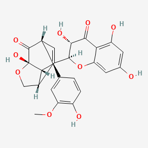 (1R,3S,6S,7S,10S)-3-hydroxy-10-(4-hydroxy-3-methoxyphenyl)-8-[(2S,3S)-3,5,7-trihydroxy-4-oxo-2,3-dihydrochromen-2-yl]-4-oxatricyclo[4.3.1.03,7]dec-8-en-2-one