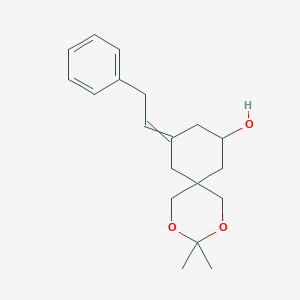 3,3-Dimethyl-10-(2-phenylethylidene)-2,4-dioxaspiro[5.5]undecan-8-ol