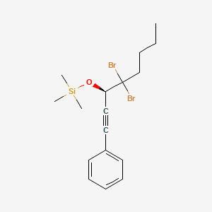 molecular formula C17H24Br2OSi B12528684 Silane, [[(1R)-2,2-dibromo-1-(phenylethynyl)hexyl]oxy]trimethyl- CAS No. 819851-14-4