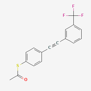 molecular formula C17H11F3OS B12528693 S-(4-{[3-(Trifluoromethyl)phenyl]ethynyl}phenyl) ethanethioate CAS No. 676094-72-7