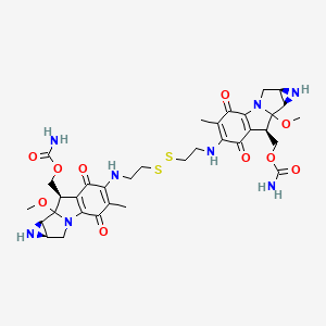 molecular formula C34H42N8O10S2 B1252875 [(4R,6R,8R)-11-[2-[2-[[(4R,6R,8R)-8-(carbamoyloxymethyl)-7-methoxy-12-methyl-10,13-dioxo-2,5-diazatetracyclo[7.4.0.02,7.04,6]trideca-1(9),11-dien-11-yl]amino]ethyldisulfanyl]ethylamino]-7-methoxy-12-methyl-10,13-dioxo-2,5-diazatetracyclo[7.4.0.02,7.04,6]trideca-1(9),11-dien-8-yl]methyl carbamate 