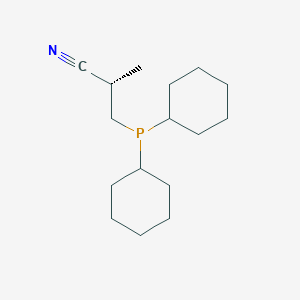 (2S)-3-(Dicyclohexylphosphanyl)-2-methylpropanenitrile