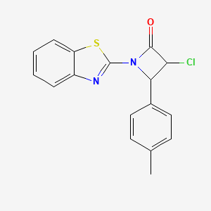 2-Azetidinone, 1-(2-benzothiazolyl)-3-chloro-4-(4-methylphenyl)-