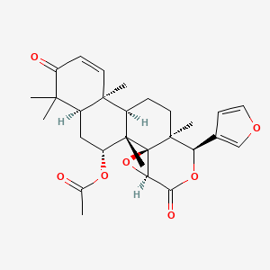 molecular formula C28H34O7 B1252903 [(1S,2R,4S,7R,8S,11R,12S,17R,19R)-7-(furan-3-yl)-1,8,12,16,16-pentamethyl-5,15-dioxo-3,6-dioxapentacyclo[9.8.0.02,4.02,8.012,17]nonadec-13-en-19-yl] acetate 