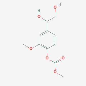 molecular formula C11H14O6 B12529060 4-(1,2-Dihydroxyethyl)-2-methoxyphenyl methyl carbonate CAS No. 141891-43-2