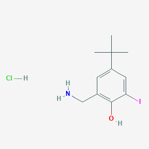 molecular formula C11H17ClINO B1252908 2-Aminomethyl-4-(1,1-dimethylethyl)-6-iodophenol hydrochloride CAS No. 38946-46-2