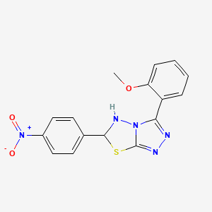 3-(2-Methoxyphenyl)-6-(4-nitrophenyl)-5,6-dihydro-[1,2,4]triazolo[3,4-b][1,3,4]thiadiazole