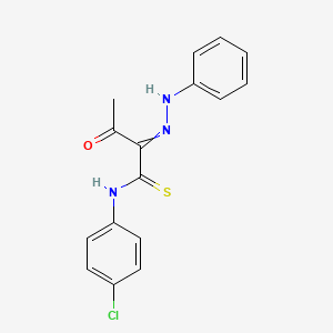 N-(4-Chlorophenyl)-3-oxo-2-(2-phenylhydrazinylidene)butanethioamide