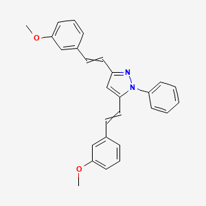 molecular formula C27H24N2O2 B12529263 3,5-Bis[2-(3-methoxyphenyl)ethenyl]-1-phenyl-1H-pyrazole CAS No. 828911-82-6