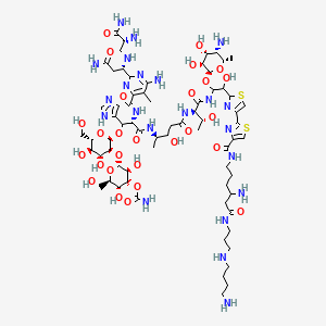 [(2R,3S,4R,5R,6R)-2-[(2R,3S,4R,5R,6S)-2-[(2S)-3-[[(2R,3S)-5-[[(2R,3R)-1-[[2-[4-[4-[[4-amino-6-[3-(4-aminobutylamino)propylamino]-6-oxohexyl]carbamoyl]-1,3-thiazol-2-yl]-1,3-thiazol-2-yl]-1-[(2S,3R,4R,5S,6S)-5-amino-3,4-dihydroxy-6-methyloxan-2-yl]oxy-2-hydroxyethyl]amino]-3-hydroxy-1-oxobutan-2-yl]amino]-3-hydroxy-5-oxopentan-2-yl]amino]-2-[[6-amino-2-[(1S)-3-amino-1-[[(2R)-2,3-diamino-3-oxopropyl]amino]-3-oxopropyl]-5-methylpyrimidine-4-carbonyl]amino]-1-(1H-imidazol-5-yl)-3-oxopropoxy]-4,5-dihydroxy-6-(hydroxymethyl)oxan-3-yl]oxy-3,5-dihydroxy-6-(hydroxymethyl)oxan-4-yl] carbamate