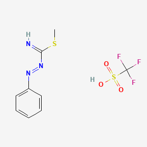 Trifluoromethanesulfonic acid--methyl (E)-2-phenyldiazene-1-carboximidothioate (1/1)