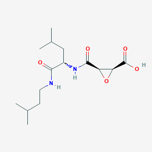 molecular formula C15H26N2O5 B1252930 (2S,3R)-3-[[(2S)-4-methyl-1-(3-methylbutylamino)-1-oxopentan-2-yl]carbamoyl]oxirane-2-carboxylic acid 