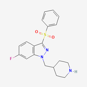 1H-Indazole, 6-fluoro-3-(phenylsulfonyl)-1-(4-piperidinylmethyl)-