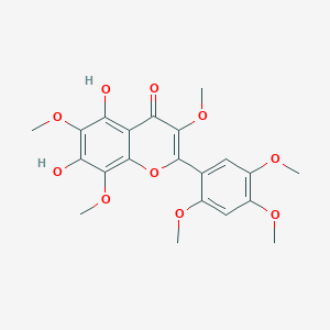 molecular formula C21H22O10 B1252939 5,7-Dihydroxy-3,6,8,2',4',5'-hexamethoxyflavone 