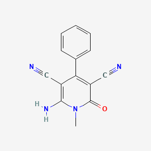 molecular formula C14H10N4O B1252953 2-Amino-1-methyl-6-oxo-4-phenylpyridine-3,5-dicarbonitrile 