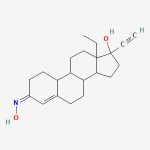 molecular formula C21H29NO2 B1252961 15-Ethyl-14-ethynyl-5-(hydroxyimino)tetracyclo[8.7.0.0^{2,7}.0^{11,15}]heptadec-6-en-14-ol 