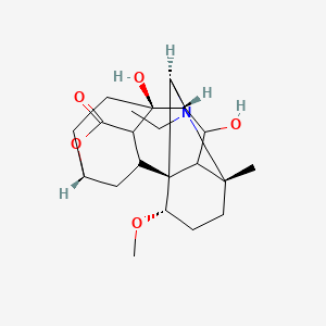 molecular formula C22H33NO5 B1252971 (1S,6S,9S,10R,11R,14R,17S,19S)-12-ethyl-9,19-dihydroxy-17-methoxy-14-methyl-5-oxa-12-azahexacyclo[8.7.2.12,6.01,11.03,9.014,18]icosan-4-one 