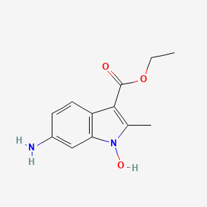 B12529920 1H-Indole-3-carboxylic acid, 6-amino-1-hydroxy-2-methyl-, ethyl ester CAS No. 652969-89-6