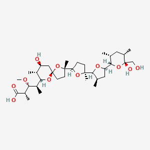 molecular formula C35H60O11 B1253000 (2S,3R,4S)-4-[(2S,5R,7S,8R,9S)-7-hydroxy-2-[(2R,5S)-5-[(3R,5R)-5-[(2S,3R,5S,6R)-6-hydroxy-6-(hydroxymethyl)-3,5-dimethyloxan-2-yl]-3-methyloxolan-2-yl]-5-methyloxolan-2-yl]-2,8-dimethyl-1,10-dioxaspiro[4.5]decan-9-yl]-3-methoxy-2-methylpentanoic acid 
