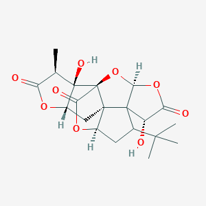 molecular formula C20H24O9 B1253001 (1R,3S,6R,8S,10R,11S,13S,16S,17R)-8-tert-butyl-6,17-dihydroxy-16-methyl-2,4,14,19-tetraoxahexacyclo[8.7.2.01,11.03,7.07,11.013,17]nonadecane-5,15,18-trione 