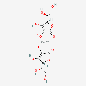 molecular formula C12H14O12Ca·2H2O<br>C12H14CaO12 B1253006 Ascorbic acid calcium salt CAS No. 5743-27-1